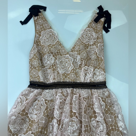 Self-Portrait Starlet Mini Rose Lace Dress N210-36 - Picture 7 of 11